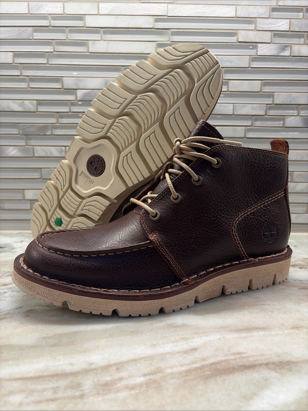 Timberland Men's Westmore Moc-Toe Chukka Boot, Tortoise Shell, Size 8 M/M